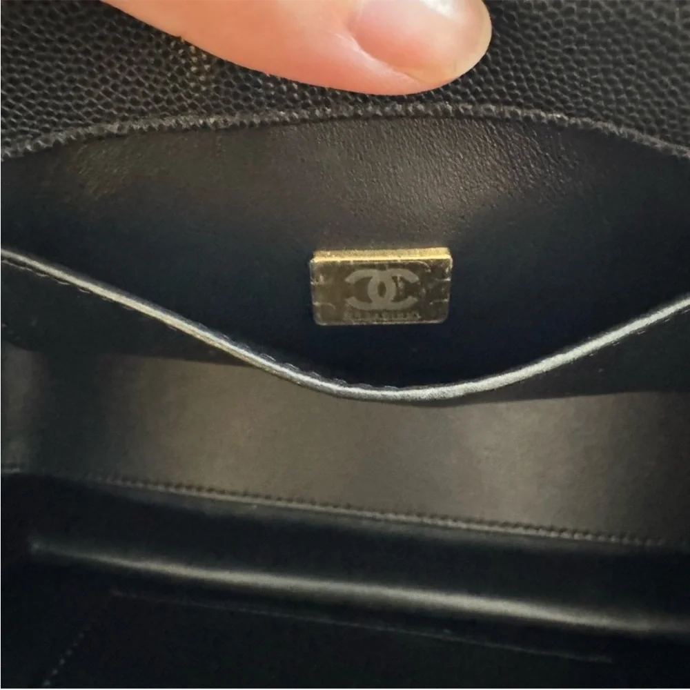 Chanel small Coco First bag black quilted caviar leather